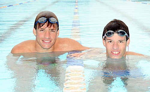 Gympie Goldfin swimmers Scott Gear and Daniel Allen are in training for the State Championships. Gympie Goldfin swimmers Scott Gear and Daniel Allen are in training for the State Championships.